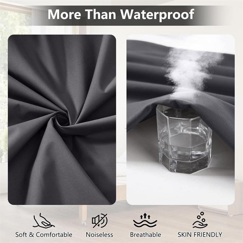 Waterproof Mattress Protector Soft Breathable Fitted Bed Cover, 18" Deep Pocket Noiseless Mattress Pad - Machine Washable, for Kids & Elderly