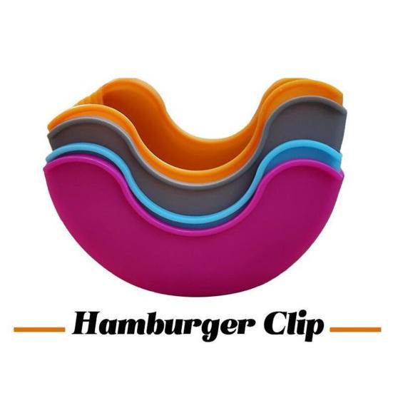 1/4 szt. Silikonowy stojak, wysuwany, stały pojemnik na burgery, bezdotykowy klips do burgerów, wielokrotnego użytku, uchwyt na pudełko na burgery, bezpieczny w zmywarce, klips do kanapek klasy spożywczej