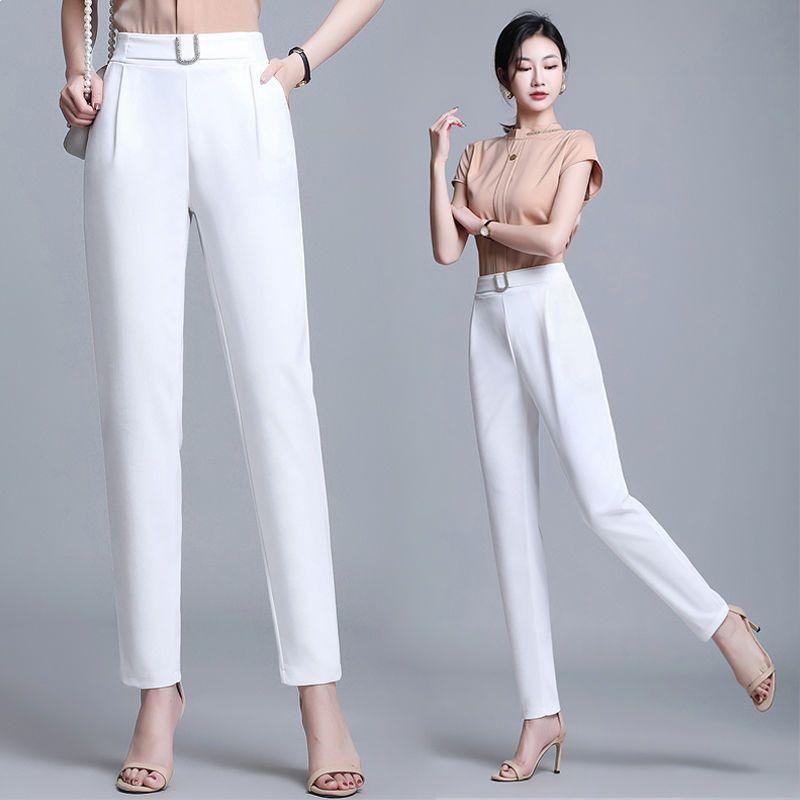 Women's Ice Silk High Waist Skinny Harem Pants - Slimming, Versatile, Trendy Suit Trousers