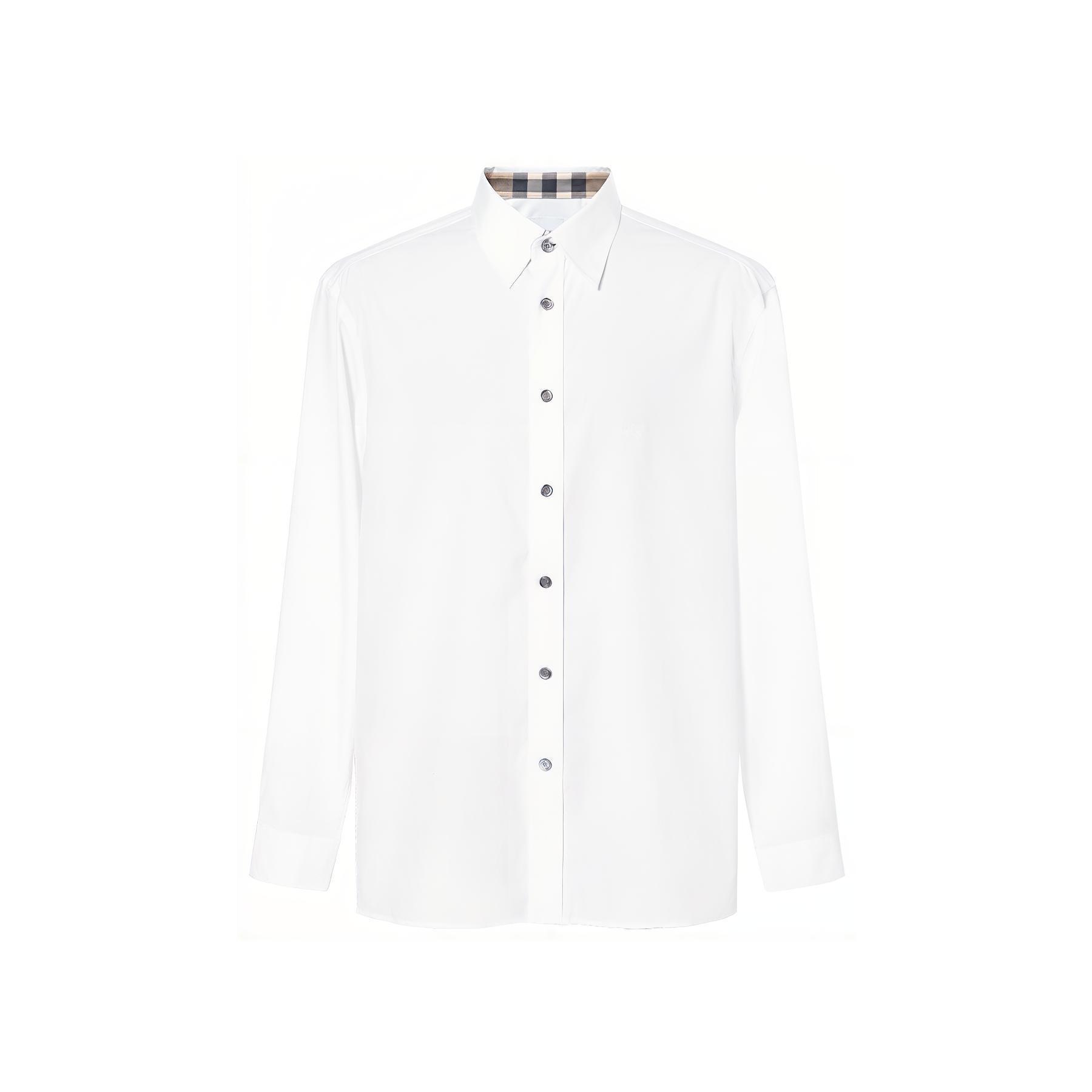 Burberry Men Solid Logo Turn-down Collar