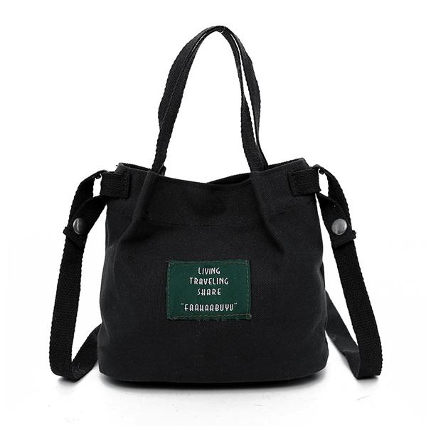Fashion All-match Girl Mini Crossbody Bag Original Canvas Letter Labeling Shoulder Bag Art Canvas Bag