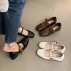 Spring Mary Jane shoes shallow single shoes women's small leather shoes medium thick heel new retro