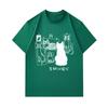 Men's 100% Cotton Crew Neck Short Sleeve T-Shirt, Cute Cat Art Pattern Casual Summer Tee, Comfortable Lightweight Daily Basic Tops for Cat Lovers