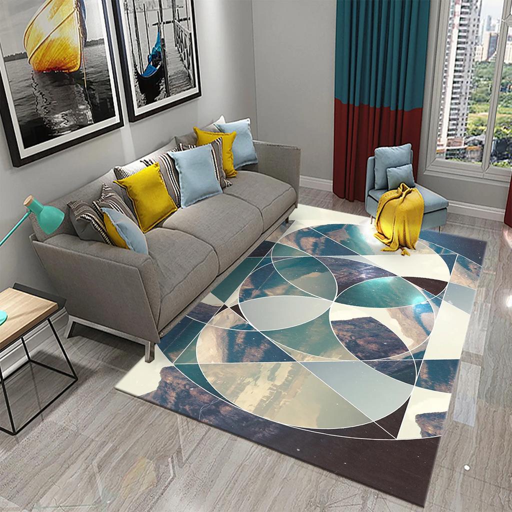 Colorful Lines Circle Geometry Texture Carpet for Bathroom Kitchen Entrance Doormats Anti-slip Rugs Bedroom Decor Floor Carpet
