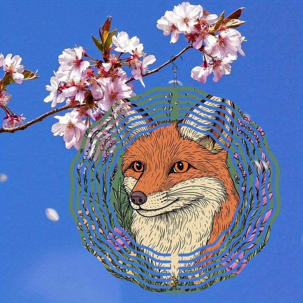 Vibrant Metal Fox Garden Spinner for Outdoor Decor Durable Wind Powered Sculpture for Yard Art and Thanksgiving Decoration Indoor Outdoor Use
