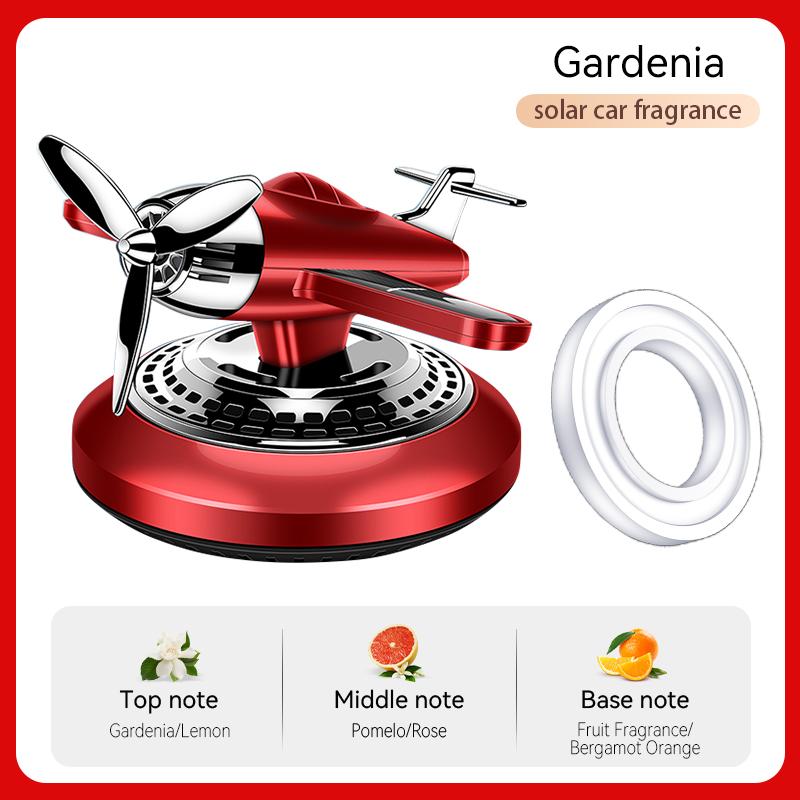 Rotating Solar Energy Powered Fighter Car Air Freshener Dashboard Decoration Accessories Perfume Airplane Fragrance Diffuser Men