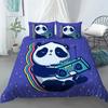 Cartoon Panda 3D Print Bedding Set White Kids Girls Duvet Cover Gift - 2/3pcs Twin Single Queen King Sizes Available