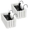 Flowerpot Balcony Box For Balustrade Terrace Flowers White 40Cm 2 Pcs