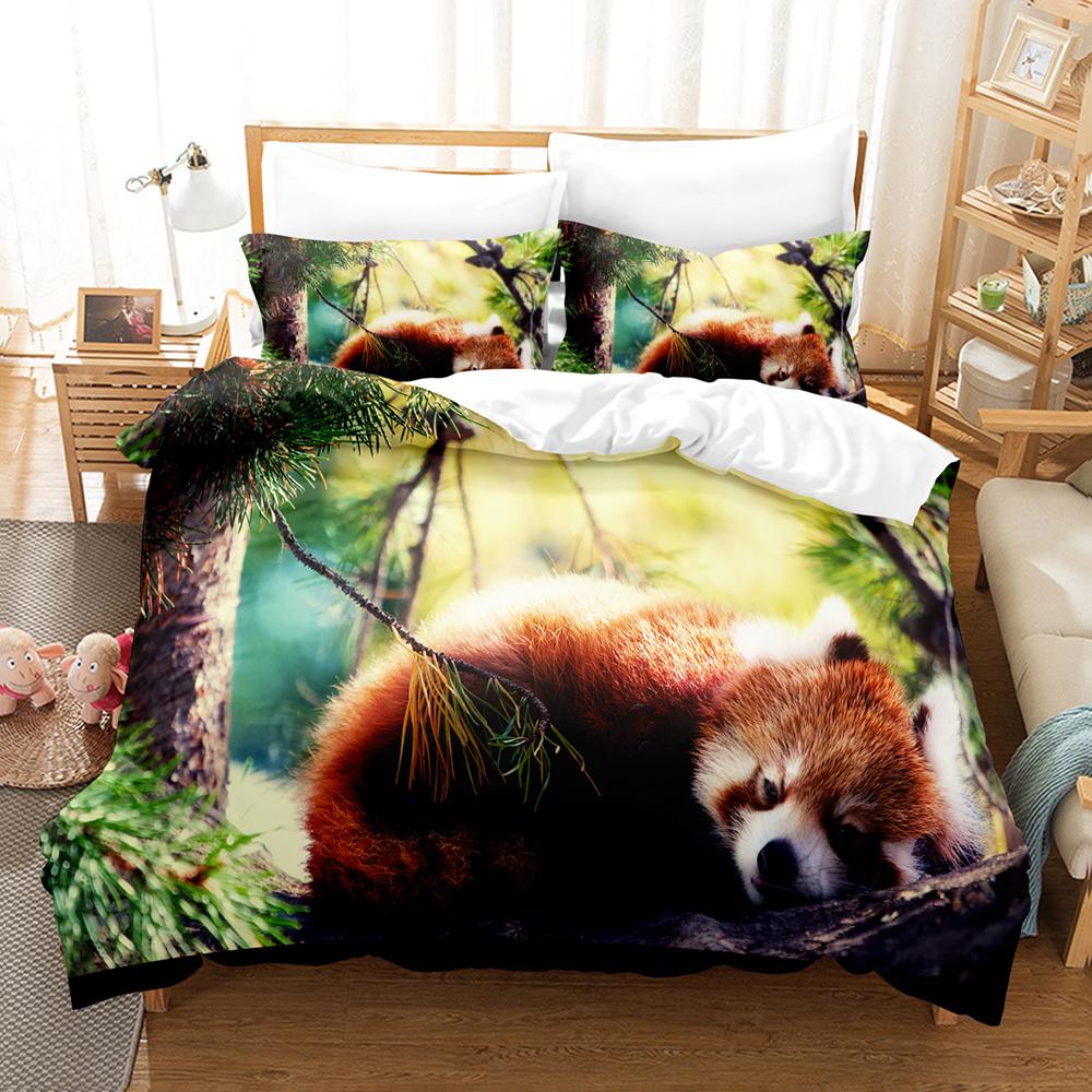 3D The Lesser Panda Bedding Sets Duvet Cover Set With Pillowcase Twin Full Queen King Bedclothes Bed Linen