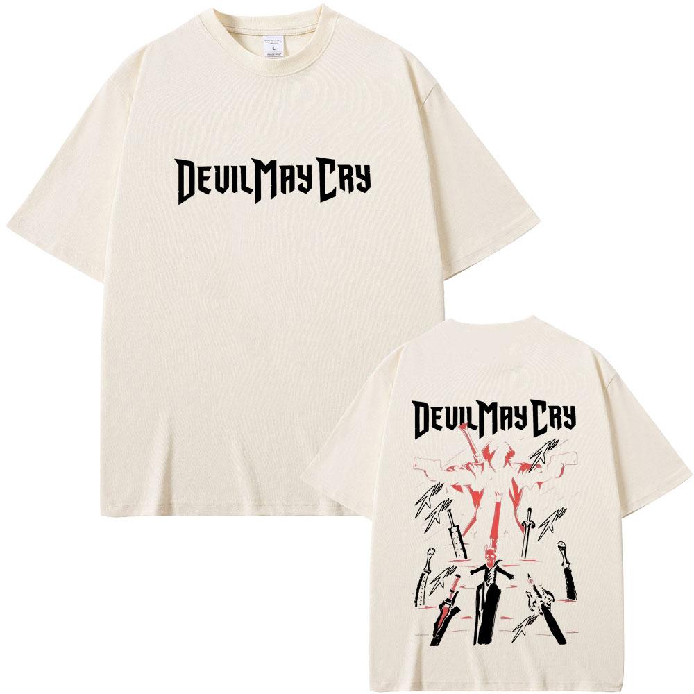 Game Devil May Cry Dante T-shirt Summer Men Women Gothic Casual Oversized Crewneck T Shirts Male Fashion Pure Cotton Tshirt Tops