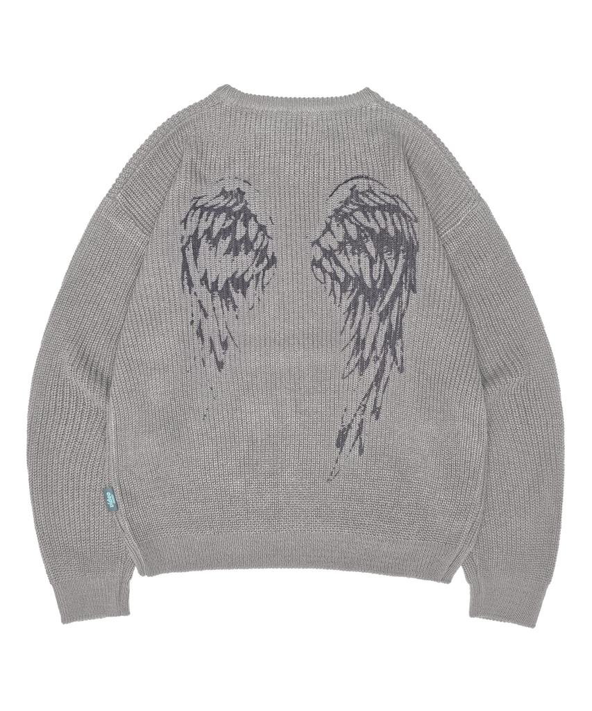 VIDEO JOCKEY Wing Knit Sweater [Charcoal]