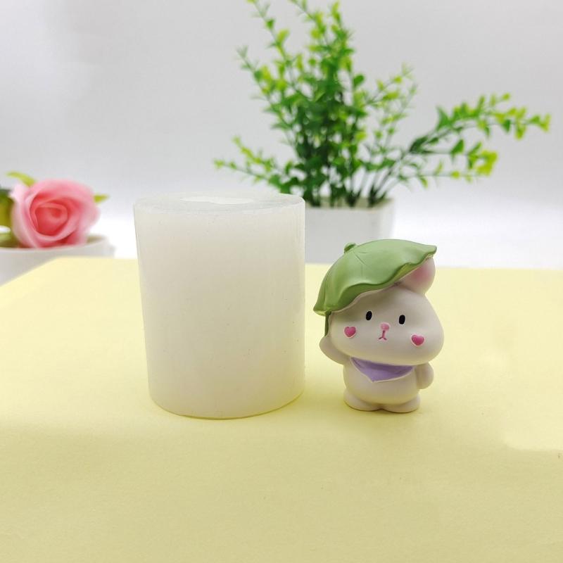 Cartoon Rabbits Silicone Molds Crafts Ornament Plasters Mold Handmade Scented Candle Mould Home Decorations Tool