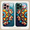 Abstract Flower Green For IPhone 16 Pro Max 15 P Lus 14 Pro 13 12 Mini 11 P Ro Max X XS 7 8 Plus 2022 Tempered Glass Phone Case