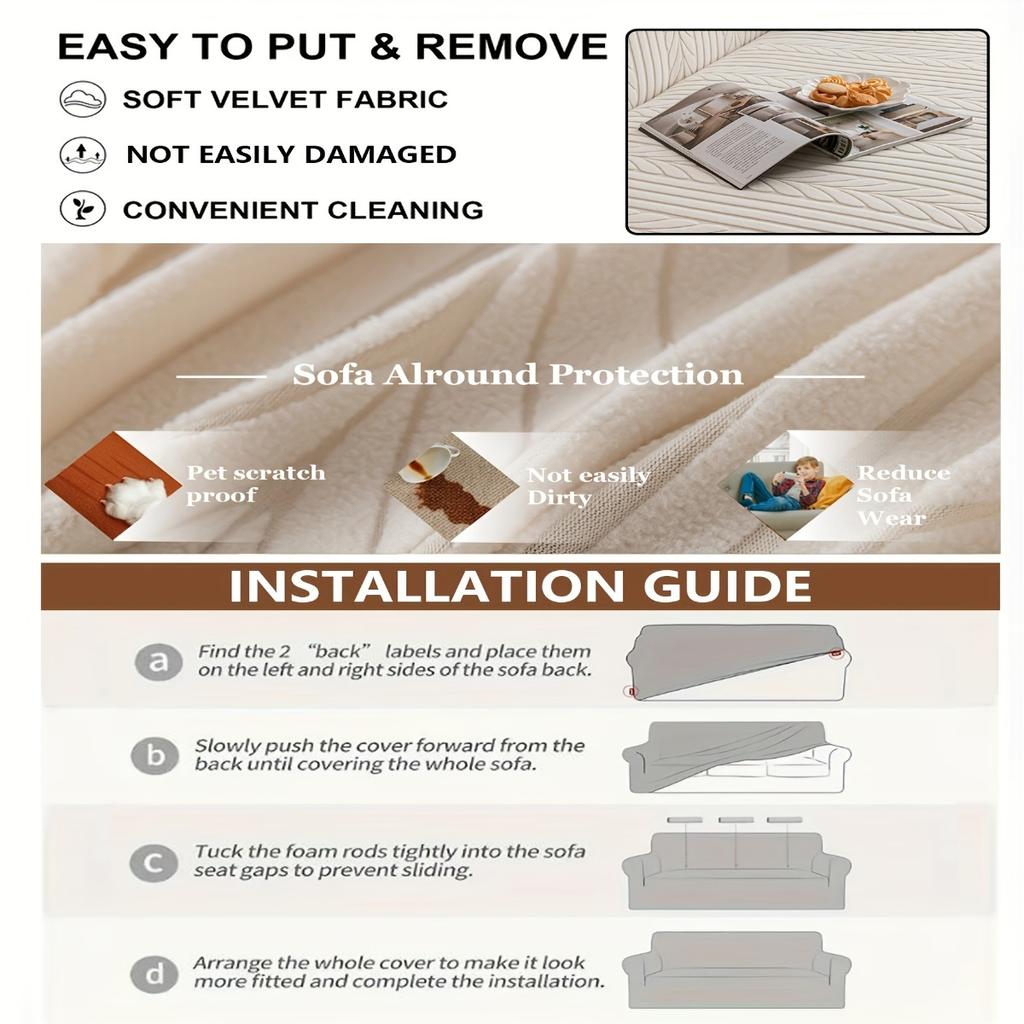 Elastic Sofa Cover Thicken Dust Cover Sofa Pad Jacquard Stretch Slipcovers Couch Covers 1/2/3/4/5 Seater Living Room Home Decor