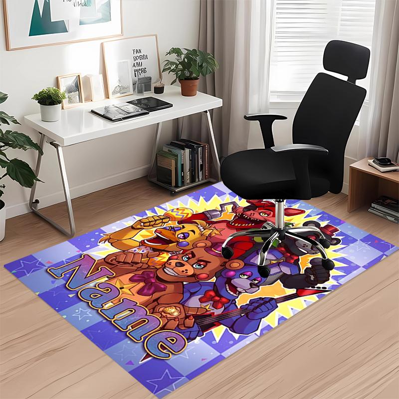 Custom Name Freddy Printed Carpet, Rug for Office Chair Living Room Bedroom Kitchen Room Decor Gifts.