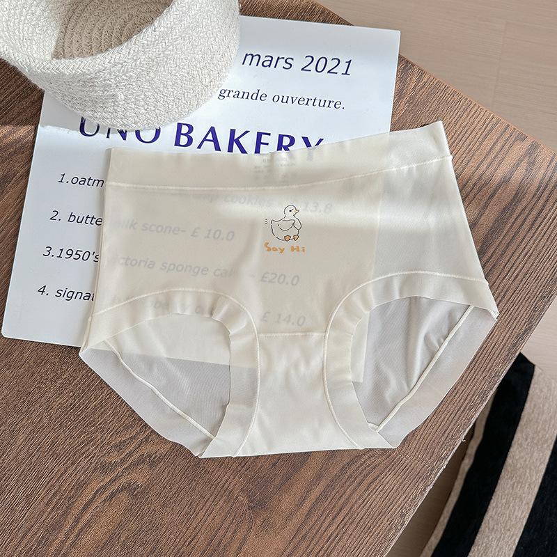 Women's Panties Cartoon Ice Silk Underwear Women's Non-trace Anti-bacterial Ultra-thin Briefs for Girls