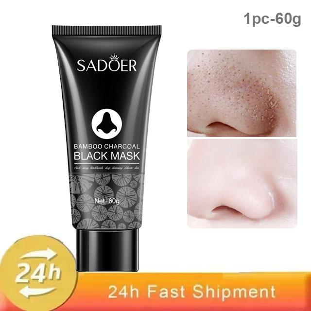 Masque anti-points noirs au charbon de bambou, rétrécit les pores, élimine l'acné et les points noirs, nettoie le nez, masque peel-off noir, soin de la peau