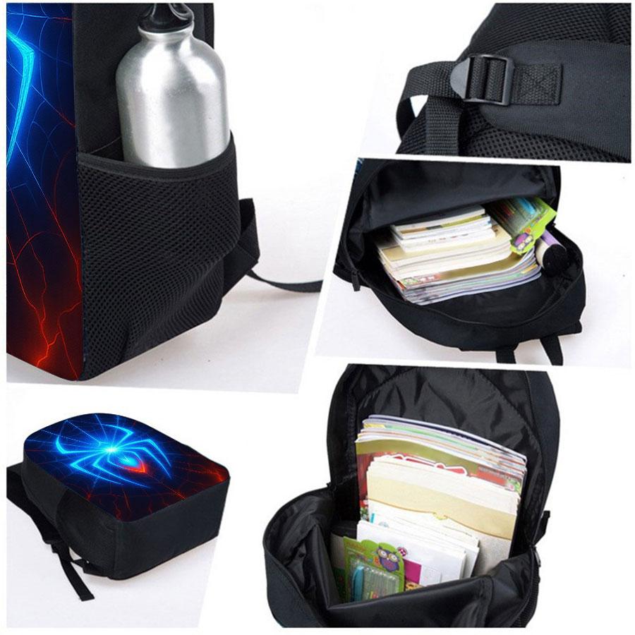 Blue Spider Printed Backpack Pencil Case Polyester Student Stationery Bag with 3D Cartoon for Teachers and Students