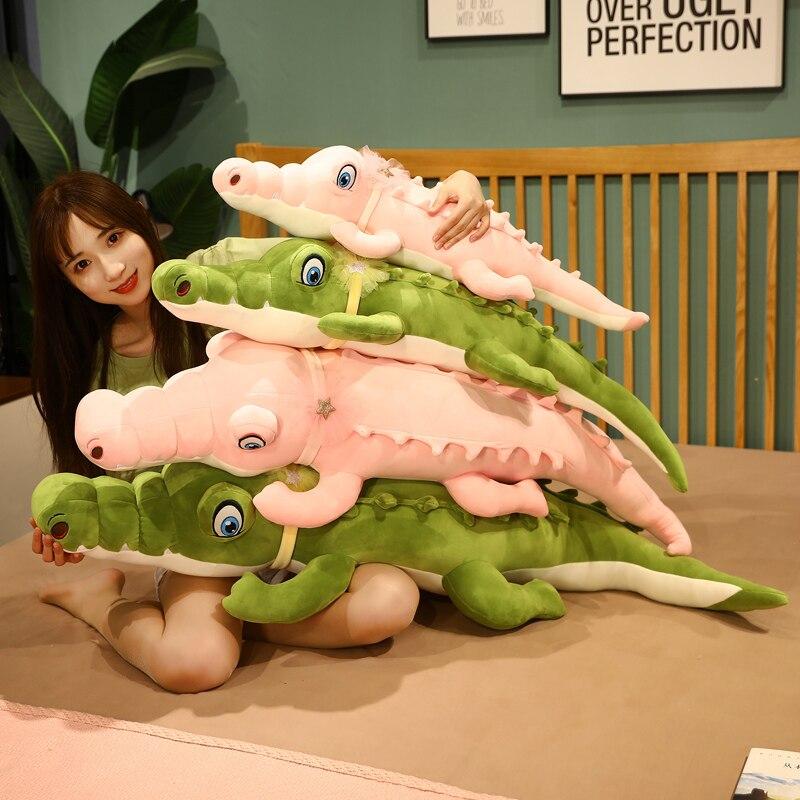 Lovely Giant Crocodile Plush Pillow Cartoon Stuffed Soft Animal Cushion Kawaii Dolls Birthday Gift for Boys Baby
