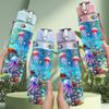 1PC Underwater Coral Fish Ocean Scene Print 750ml Color Plastic Sports Water Bottle Leakproof Flip Straw Lid Suitable for Sports Office Home Use