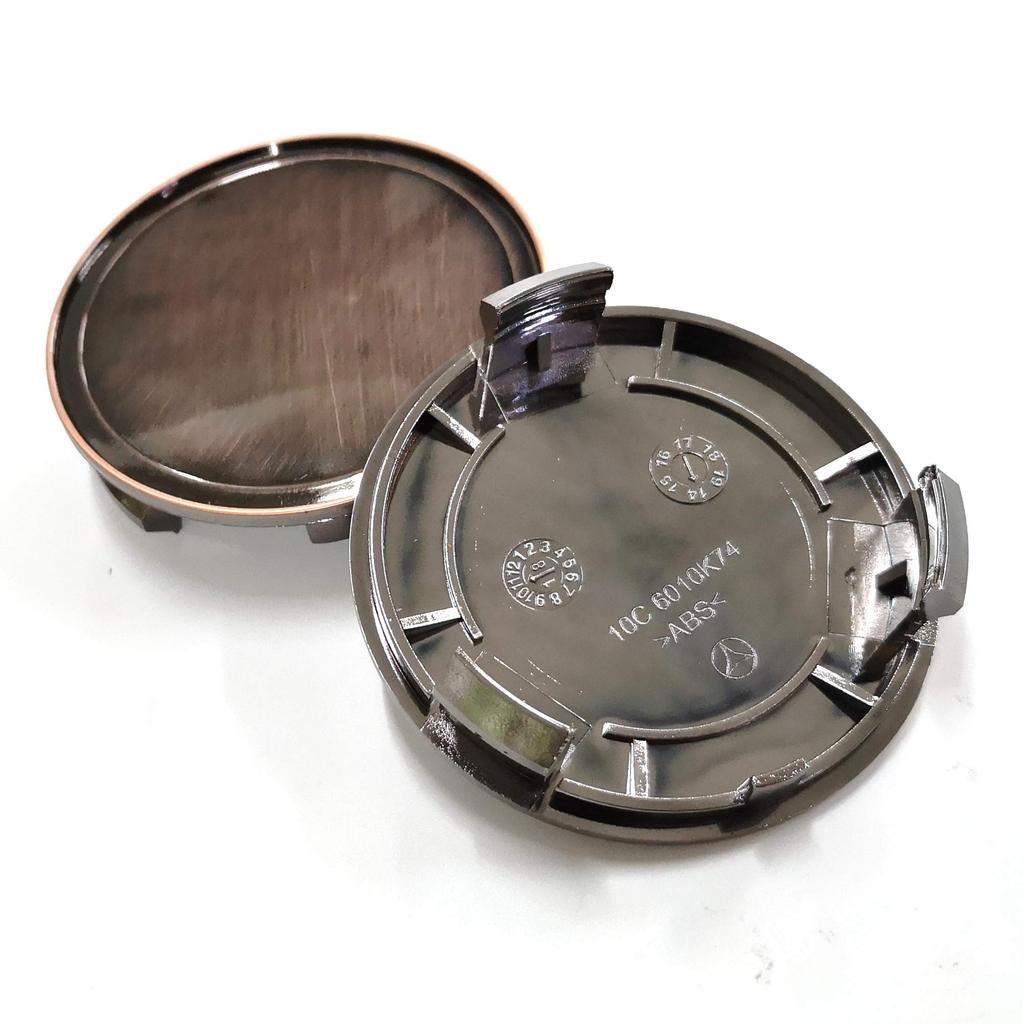 4x Red Copper Wheel Center Caps, 75mm & 69mm, Wheel Covers & Center Covers