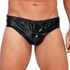Mens Wet Look Patent Leather Briefs Underwear Elastic Waistband Performance Underpants for Club Dancing Stage Show