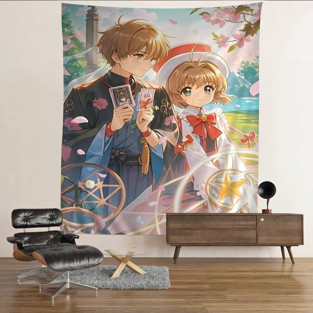 Card Captor Sakura Anime Colorful Tapestry Wall Hanging Bohemian Wall Tapestries Mandala Wall Art Decor