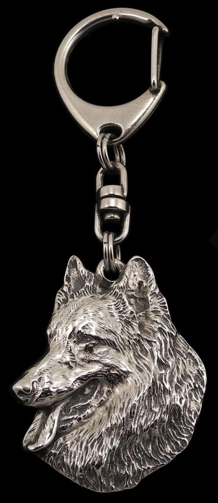 Belgischer Schäferhund, Belgischer Schäferhund - Versilberter Schlüsselanhänger mit Hund, Handtaschen-Deko, Rucksack-Anhänger der Marke Art-Dog