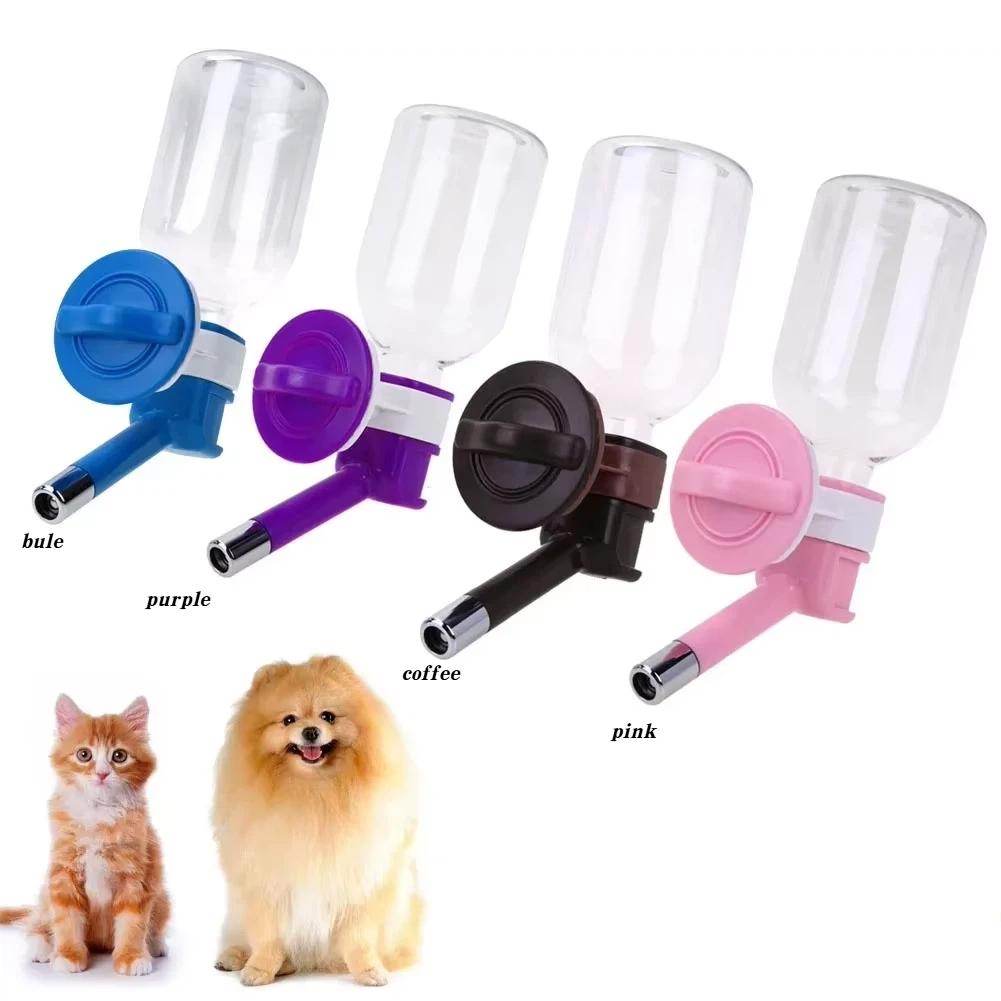

New Ideas Pet Water Feeder Hanging Bottle Drinking Dispenser For Pets Cat Puppy Dog Auto Water Feeders Pet Supplies рожевий