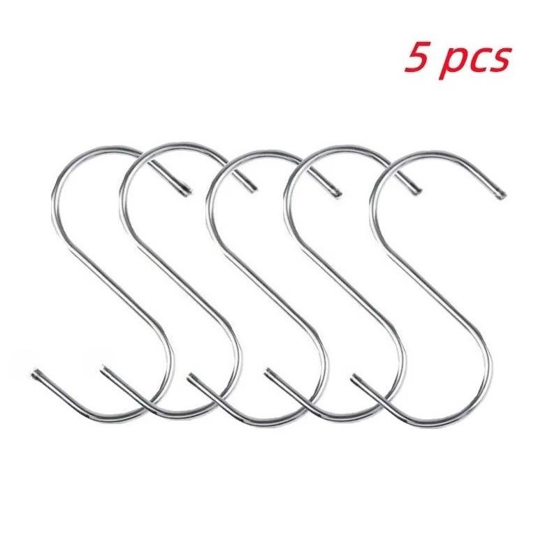 

5/10/20 Pcs Cast Iron S Shaped Hooks Metal Hangers Hanging Hooks for Kitchen Bathroom Shelf Hooks Hanging Storage Tools S 55mm x 2.5mm