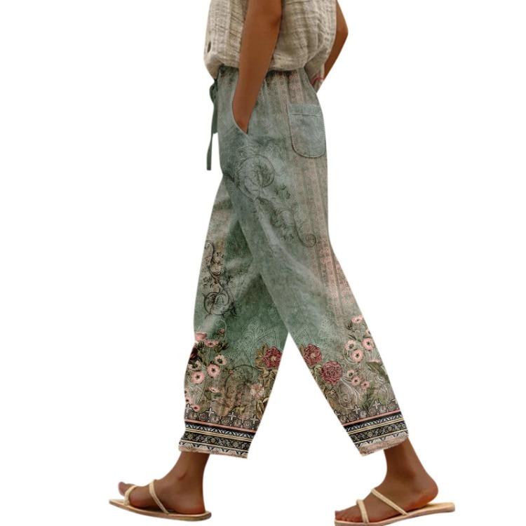 Dámske ležérne nohavice Módne Elastický pás Sťahovacia šnúrka Potlač Vrecká