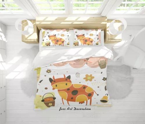 Dairy Cow Soft Duvet Cover Set Bed Decoration First Choice Gift Suitable for Children Young Boys Young Girls Plus Adult Peoples Soft Warm Soft