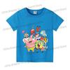 SpongeBobs Cartoon Tshirt for Children Cotton Soft Tee Boys Girls Tops Colorful Clothing Anime Printed Clothes Birthday Gift
