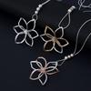 Simple And High-End Big Flower Fashion Women'S Jewelry Long Chain Necklace Pendant Sweater Chain