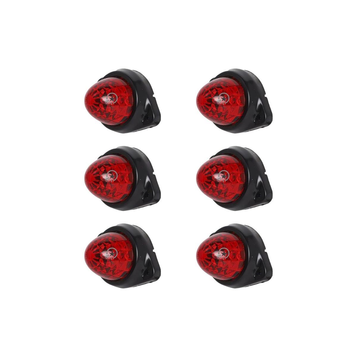

6-Pack LED Side Marker Light, 12V Waterproof trailer lights Red LED Truck Trailer Tail Lights for Truck RV Camper Van semi trucks Boat