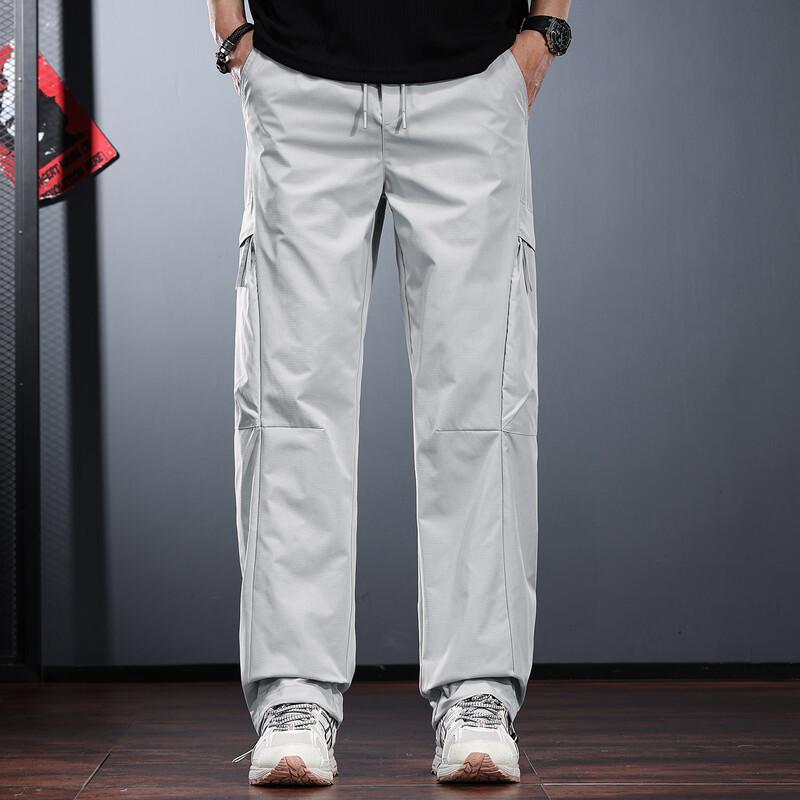 Jieleinuo Men's American Retro Loose Straight Outdoor Work Pants