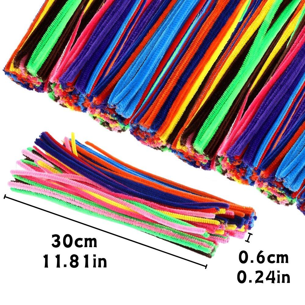 303pcs 11.8inch Multiple Colors Pipe Cleaners & Plastic Colorful Scissors DIY Art Twisting Stick Materials Kit Birthday Gift YMY