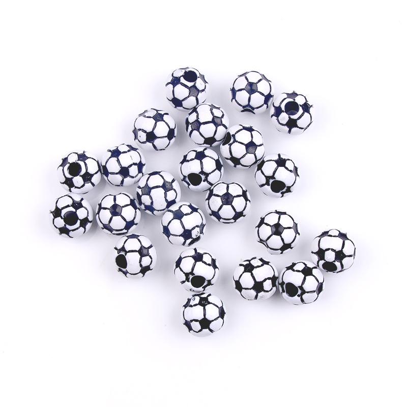 50 Pcs/bag Rugby, Basketball, Volleyball Acrylic Beads for Early Education & Handmade Crafts