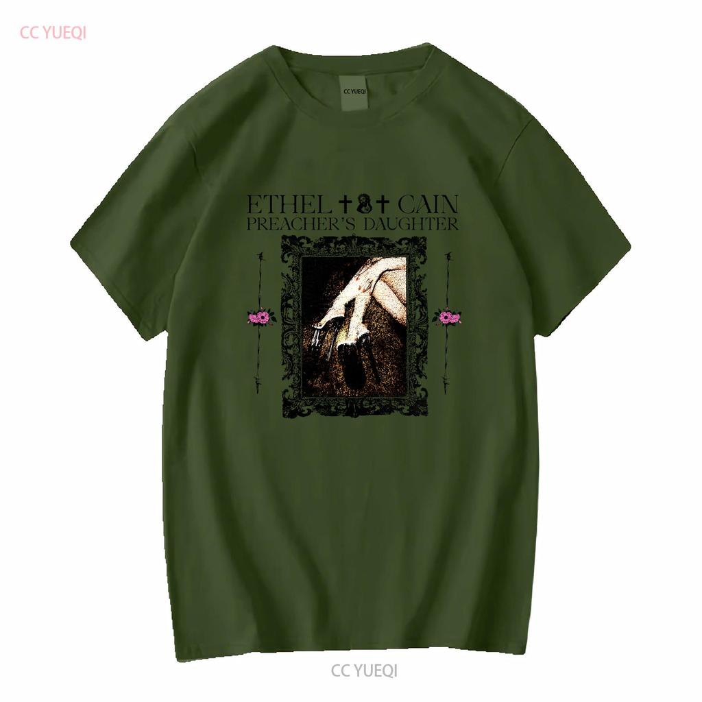 Ethel Cain Signer PreachersDaughter Tour T Shirt Great hot vintage Washed streetwear Comfortable fashion Versatile Breathable
