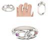 Stylish Creative 8 Character Rhinestone Alloy Infinity Silver Plated Ring