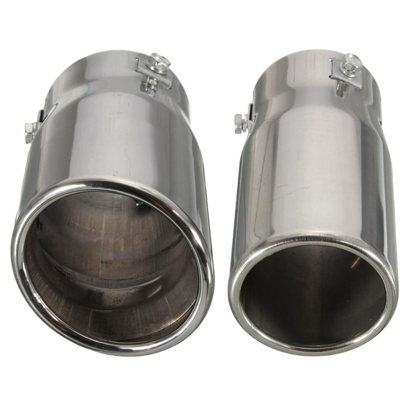 Punta Universale per Tubo di Scarico Auto Silenziatore Acciaio Inox Finitura Tubo di Coda Veicolo Auto Ricambi