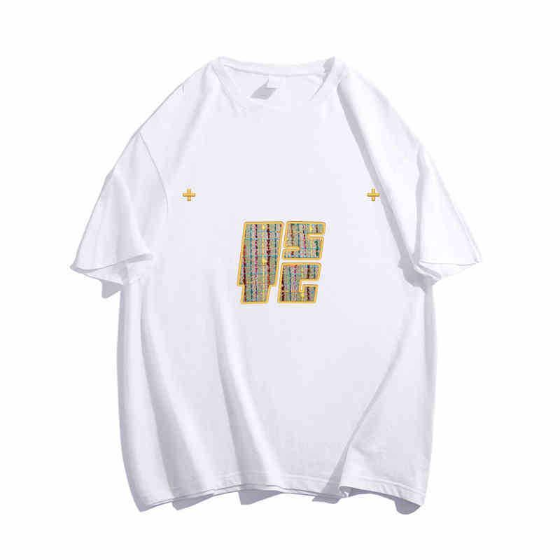 Plus Size Navy Blue Retro Cotton T-Shirt for Women - Summer Half-Sleeve Trendy Top