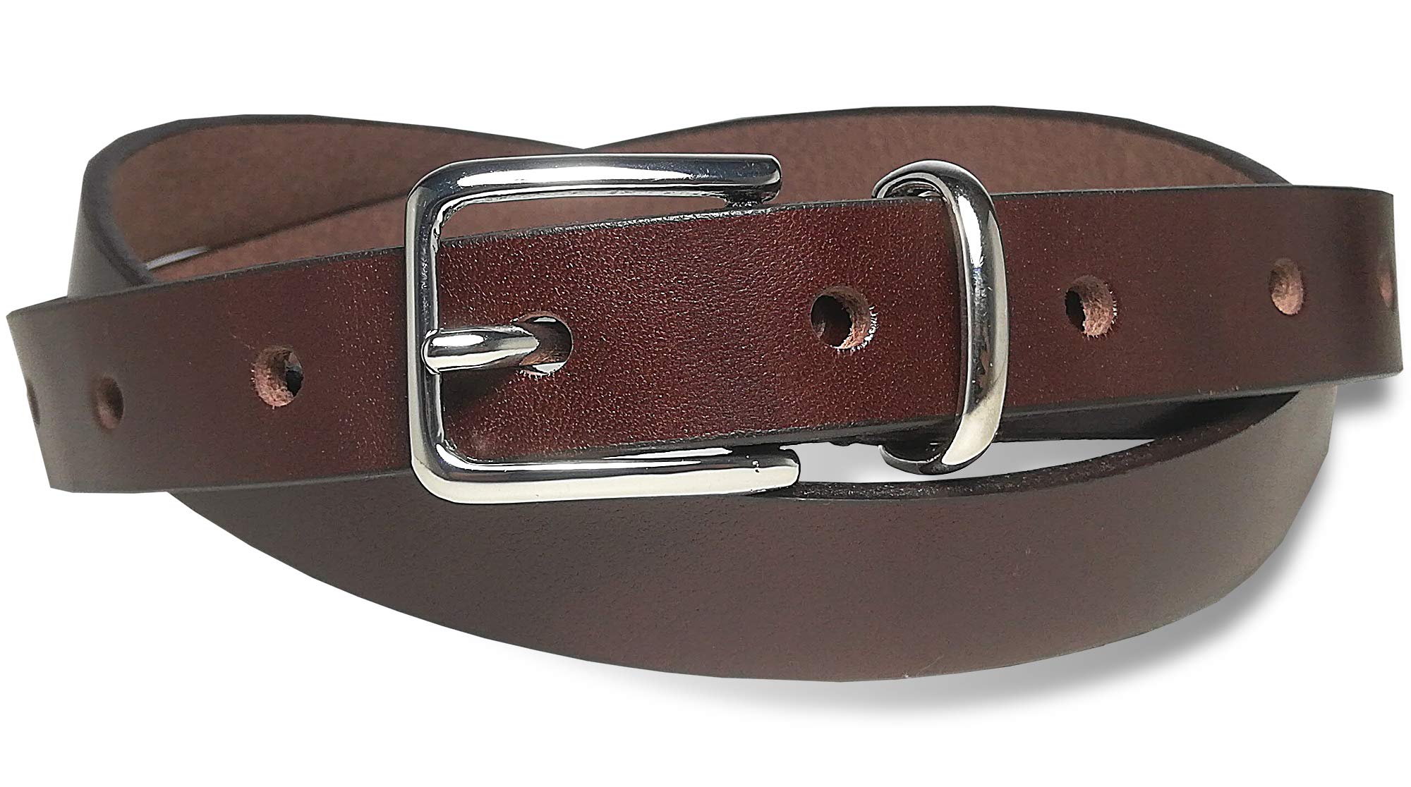 

[Tochigi Leather] Made in Japan, Single Piece Leather Narrow Belt with Metal Buckle, 9 Holes, Men s & Women s, 80cm-100cm, Medium Size, Slim Fit,