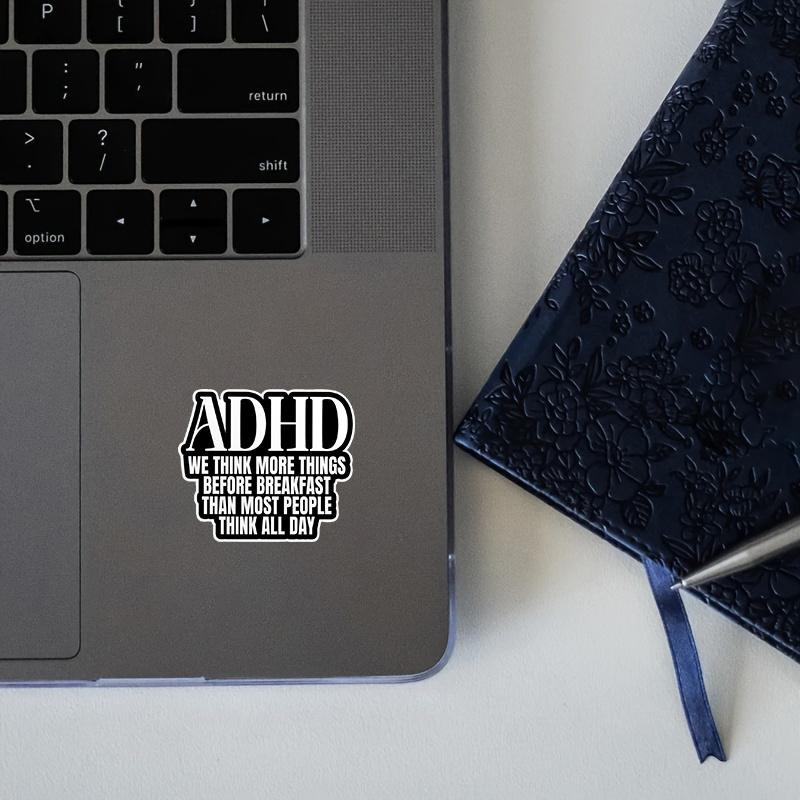 1Piece We Think More Things Before Breakfast Stickers Vintage Cute ADHD Stickers Overstimulated Fun Waterproof Stickers