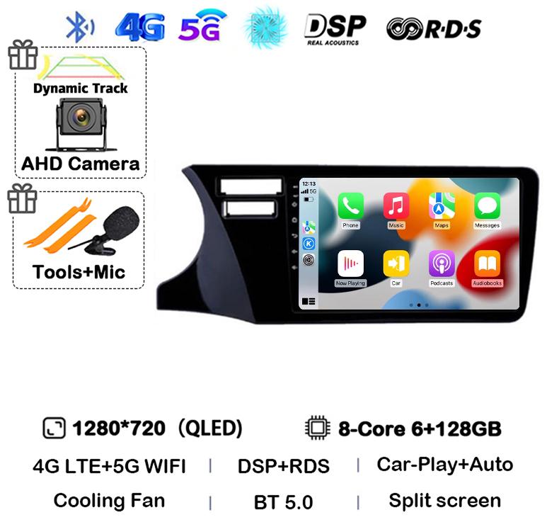 Android 14 Carplay Auto For Fit Honda City 2014 2015 2016 2017 Multimedia Stereo Car Radio DVD Video Player Navi Head Unit Audio