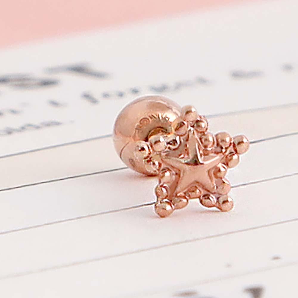 [1+1] 14K Gold Filled Pin Pong Pong Star Piercing (Single Sold)