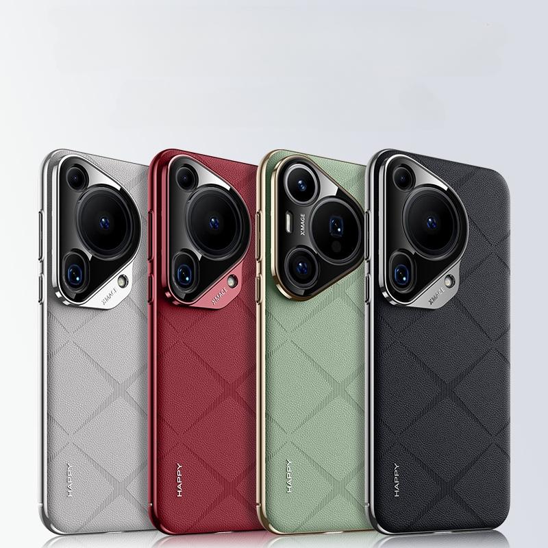 Hülle für Huawei Pura 70 Ultra Luxus Plating Leder Rückseite für Huawei Pura70 70 Pro Plus Stilvolle Galvanisierung Kameraobjektiv Schutz Hard Bumper