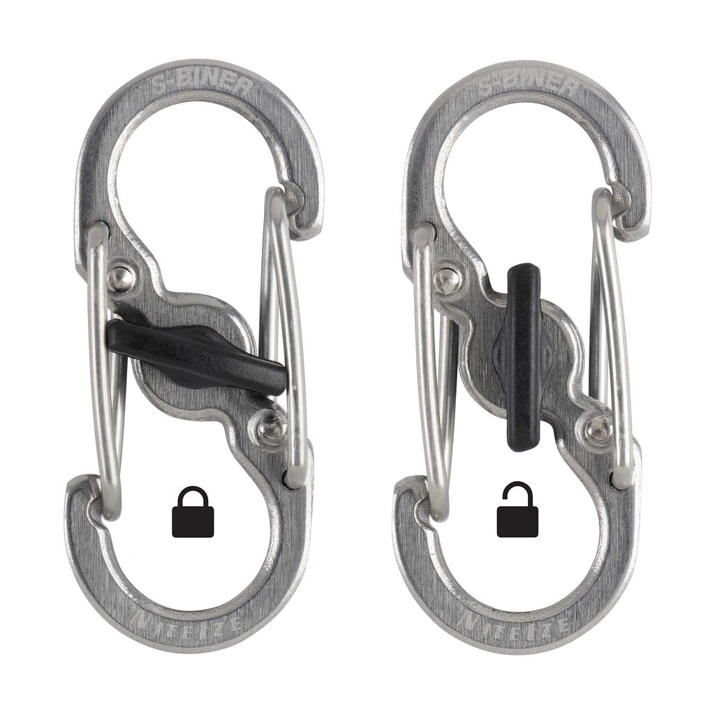NITEIZE Esbiner Microlock Carabiner #0×2P Silver LSBM-11-2R3 (Japanese Genuine Product)