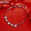 925 Sterling Silver Delicate Side Chain Handheld Bracelet Gift Jewelry