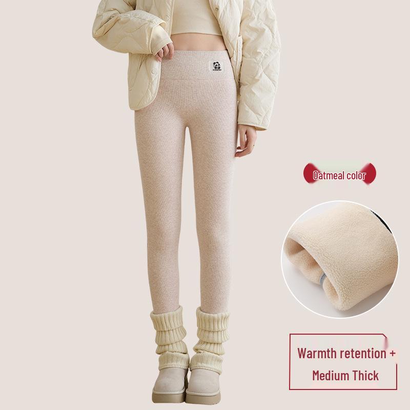 Women's 2025 High Waist Thick Fleece-Lined Cotton Wool Leggings for Winter